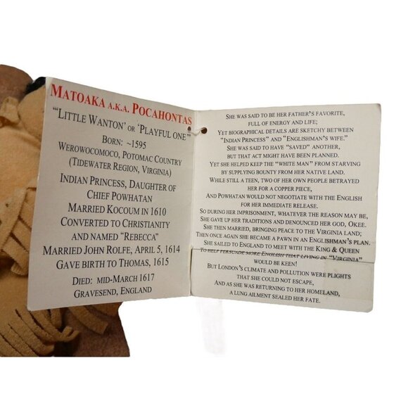 Creation Station Pocahontas Plush Doll Famous Be’an Collectible 11" Tag Attached - Picture 8 of 8